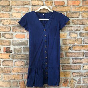 Vintage Blue Linen Dress